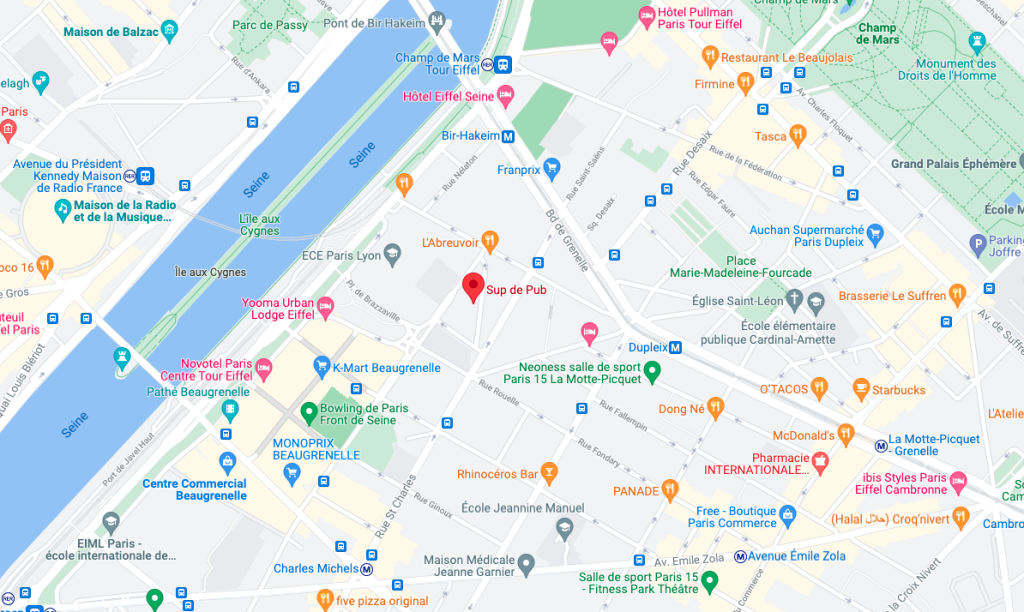 Google map of the Paris campus